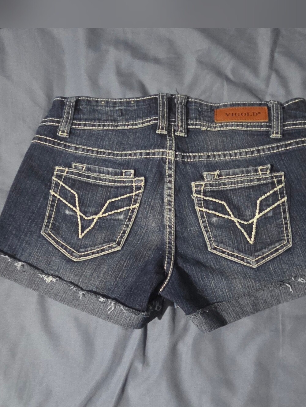 *Vigold Dark Indigo Denim Womens Shorts with Contrast Stitching Size 26